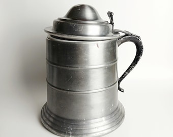 Vintage Beer Stein Ice Bucket Heavy Aluminum Giant Tankard Barware Made in Hong Kong Mid Century Modern Bar Cart Decor Oversized Prop