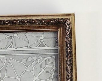 Midcentury 8x10 Gold Metal Picture Frame Vintage Embossed Brass Tone Desk Frame Ornate MCM Gallery Wall Home Decor