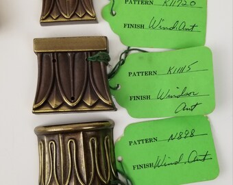 Brass Furniture Parts Column Cap Metal Appliques Embellishments Jewelry Box Brass Findings Found Art Restoration Keeler KBC Windsor Antique