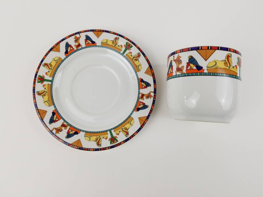 Vintage Egyptian Stoneware Dinnerware Saucer Plates Etsy Australia