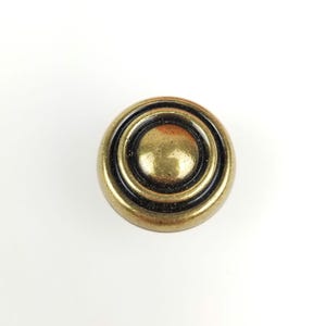 Vintage Drawer Knob Pull MidCentury Brass Single Winzeler Stamping NOS Circle Round Colonial Dresser Cabinet Furniture Button