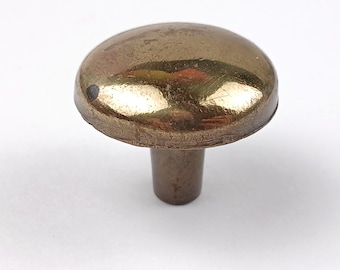 Solid Brass Drawer Knob Round Gold 1.25" Bronze Art Deco Drawer Pull Hardware French Provincial Chic Dresser Bureau Cabinet