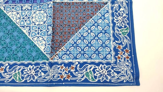 Set of 6 Napkins 15" Tapestry Blue Bandana Scarf … - image 8