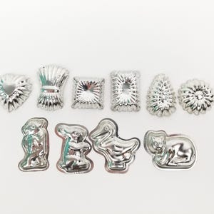 Swedish Sandbakkels Metal Molds 14pc Christmas Cookie Shapes Pastry Tin Canele Baking Pan Tart Jello Gelatin Aluminum Scalloped Choco