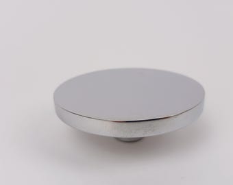 Vintage Chrome Drawer Knob Heavy Polished Silver 2-1/8 inch