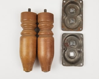 Vintage Wood Furniture Legs 6.25", Reclaimed Chair Feet
