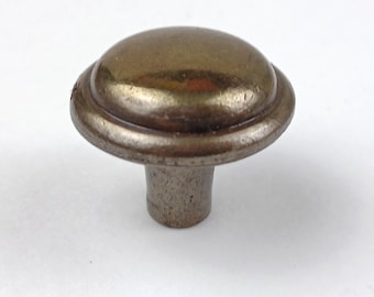 Solid Brass Drawer Knob Round Gold 1" Bronze Art Deco Drawer Pull Hardware French Provincial Chic Dresser Bureau Cabinet