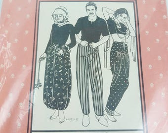 Vintage Folkwear 119 Sarouelles Sewing Pattern 1982 Turkish African Indian Harem Pants Cut Misses Mens Boho Belly Dance Costume