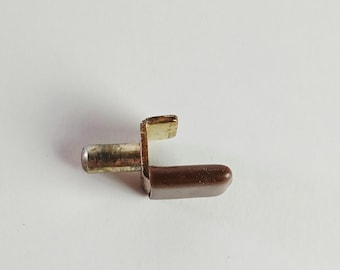 Brass Shelf Support Peg Holder Insert Lug into 3/16 Holes on Bookshelf Holds 3/8 Thickness Shelf