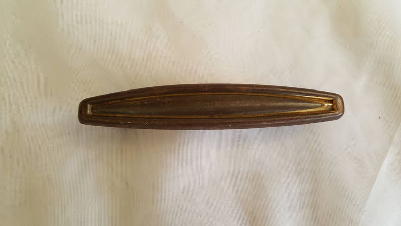 Vintage Brass Drawer Handle Curved 3 inch Rustic Drawer Pulls Dresser Bureau Desk Trunk Pull Hardware Cabinet Apothecary Chest Table 34A