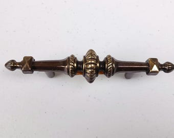 Vintage Keeler Brass Spindle Drawer Pull 6 inch with 3 inch Centers