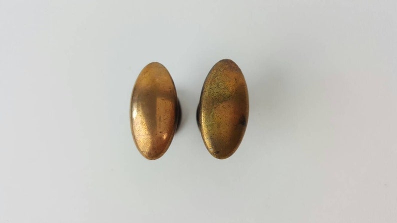 Vintage Mini Drawer Knob Pulls Copper Brass Oval Round Tiny Etsy
