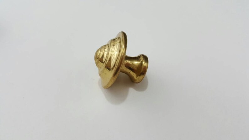 Vintage Shiny Gold Drawer Pull Knob 1 Inch Small Round Desk Etsy