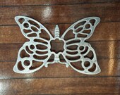 12" Silverplate Trivet by Leonard // Huge butterfly 1970s // Pot Holder // Retro Kitchen