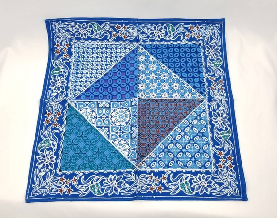 Set of 6 Napkins 15" Tapestry Blue Bandana Scarf … - image 4