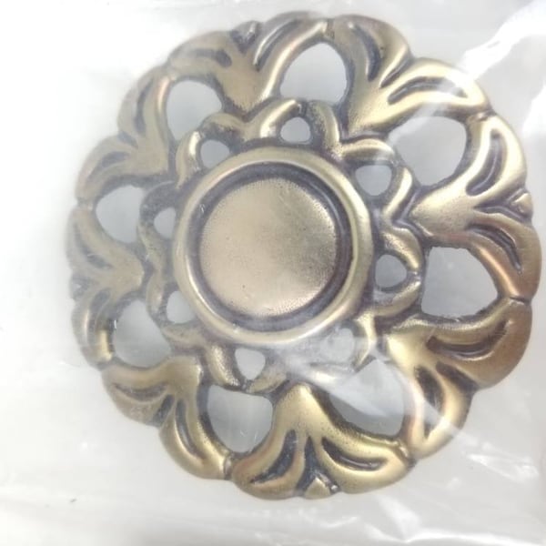 Round Brass Wall Medallion Curtain Tie Back Holder Ornate Metal Parts Steampunk DIY Finding Home Decor Pair Ceiling Flush Mount