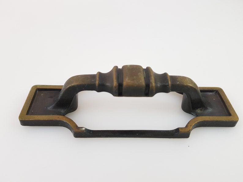 Vintage Amerock Drawer Pull Backplate Brass Handle Aged Etsy