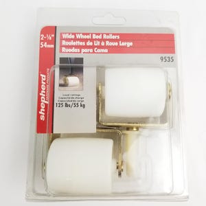 Witgouden bedrollen 2 stuks 2-1/8 zwenkwiel breed wiel draaibaar plastic bal tafelpoot stoelpoten theewagen magazijnmeubilair loft rustiek 125 lbs