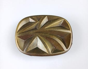Vintage Solid Brass Drawer Pull Retro Futurism Furniture Handle 3 inch Oval