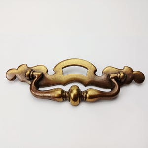 Vintage Solid Brass Drawer Pull 7.25 Long 4.25 Centers Furniture Hardware Dresser Handle Traditional Colonial
