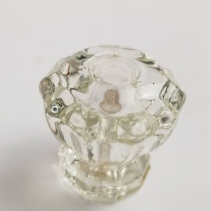 Crystal Knob 7/8" Vintage Glass Medicine Cabinet 8 sided Clear Dresser Drawer Pulls Country Farmhouse Home Decor Hardware
