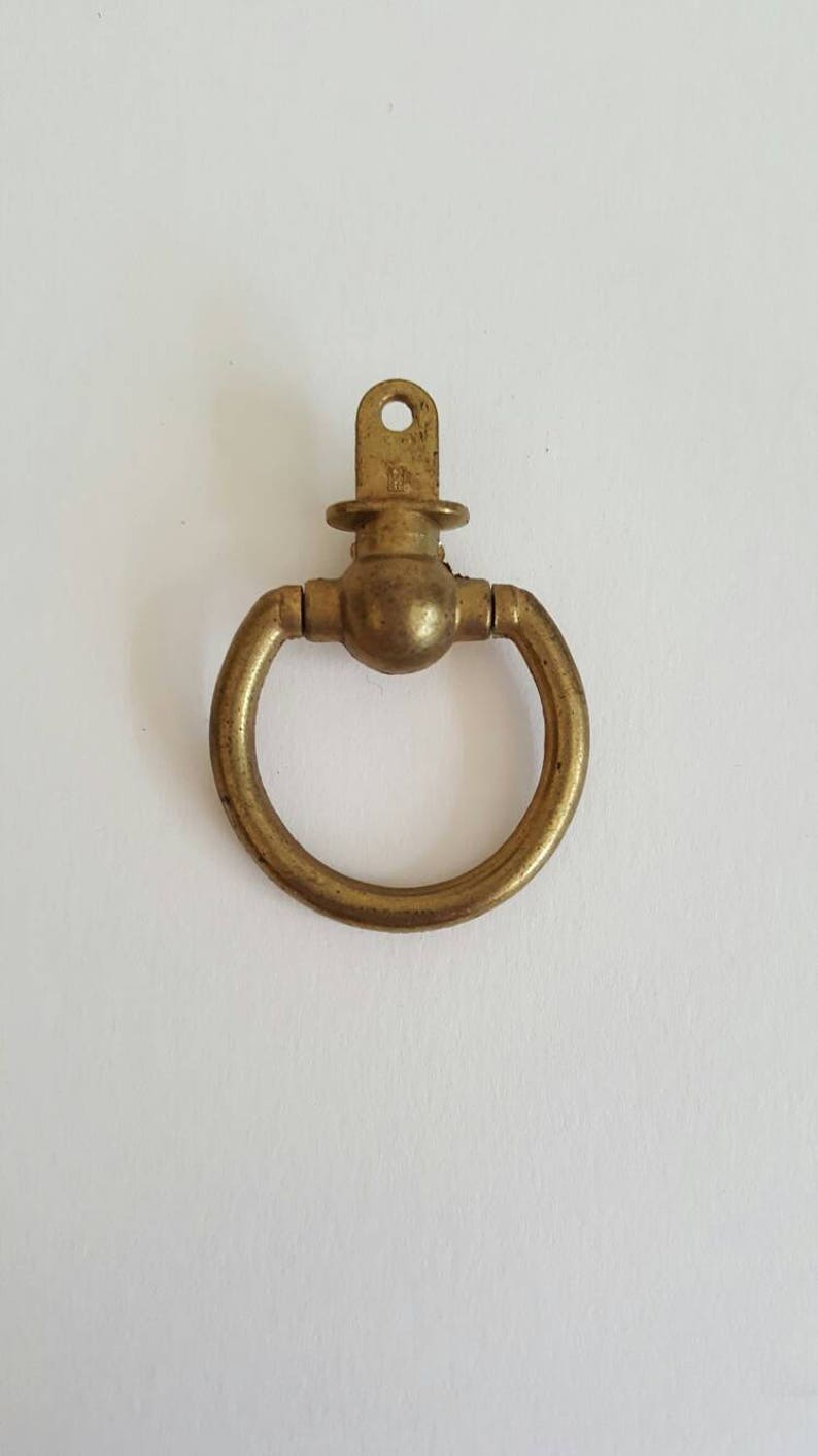 Mini Brass Drawer Pulls Drop Bale Ring Knob Petite Jewelry Box Etsy