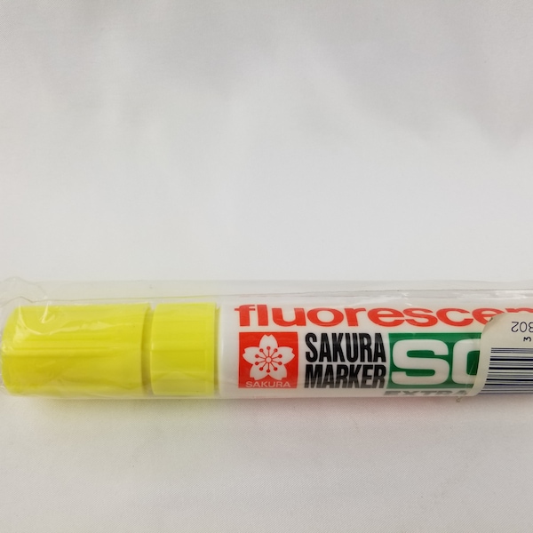 New Sakura Japan Graffiti Art Marker Extra Broad SG7 Fluorescent Yellow Sealed Original Package 16mm Nib Big Sign Writing Flower Cap