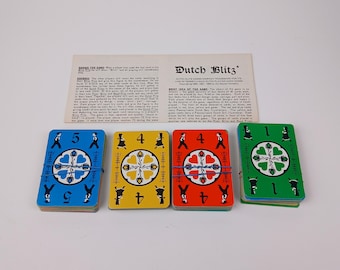 Vintage 1970s Dutch Blitz Playing Card Game Goot Game Toys Patent Card Box Dad Fathers Day Gift Card Game