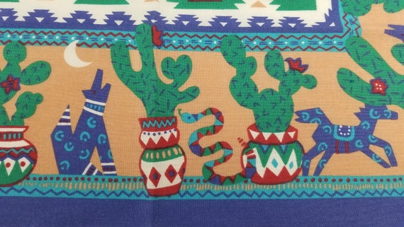 Vintage Bandana Wamcraft Coyote Mexica Native Ame… - image 6