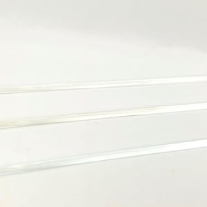 One Clear Glass Towel Bar No Bracket Vintage 23.75&quot; Bent Curve Rack Chrome Kimble Art Deco Kitchen Bath Replacement Restoration Century Home