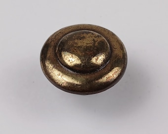 Solid Brass Drawer Knob Round Gold 1" Bronze Art Deco Drawer Pull Hardware French Provincial Chic Dresser Bureau Cabinet