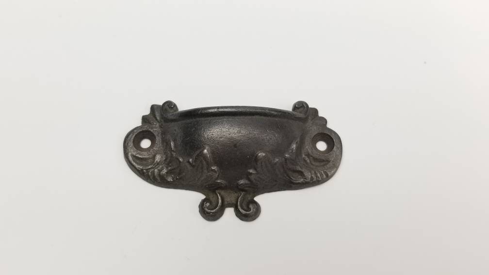 cast iron ornate cup handle 4″ “” – antique finish 4026ai