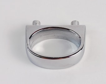 Chrome Ring Drawer Pull Knob Round Silver Midcentury Mod Handle Retro Kitchen Cabinet Bathroom Shasta Trailer Camper MCM Art Deco Streamline