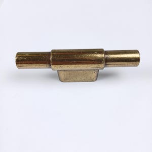 Vintage Drawer Pull Bar Handle 3.5&quot; Single for Desk Drawer or Cabinet Antique Solid Brass Furniture Replacement Parts Gold Midcentury
