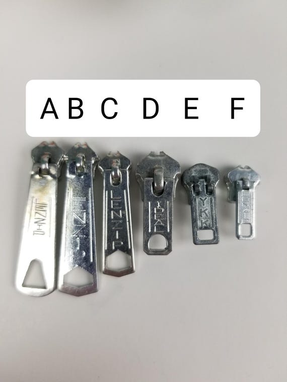 Vintage Zipper 10pc Silver Metal USA Made Lenzip Slides