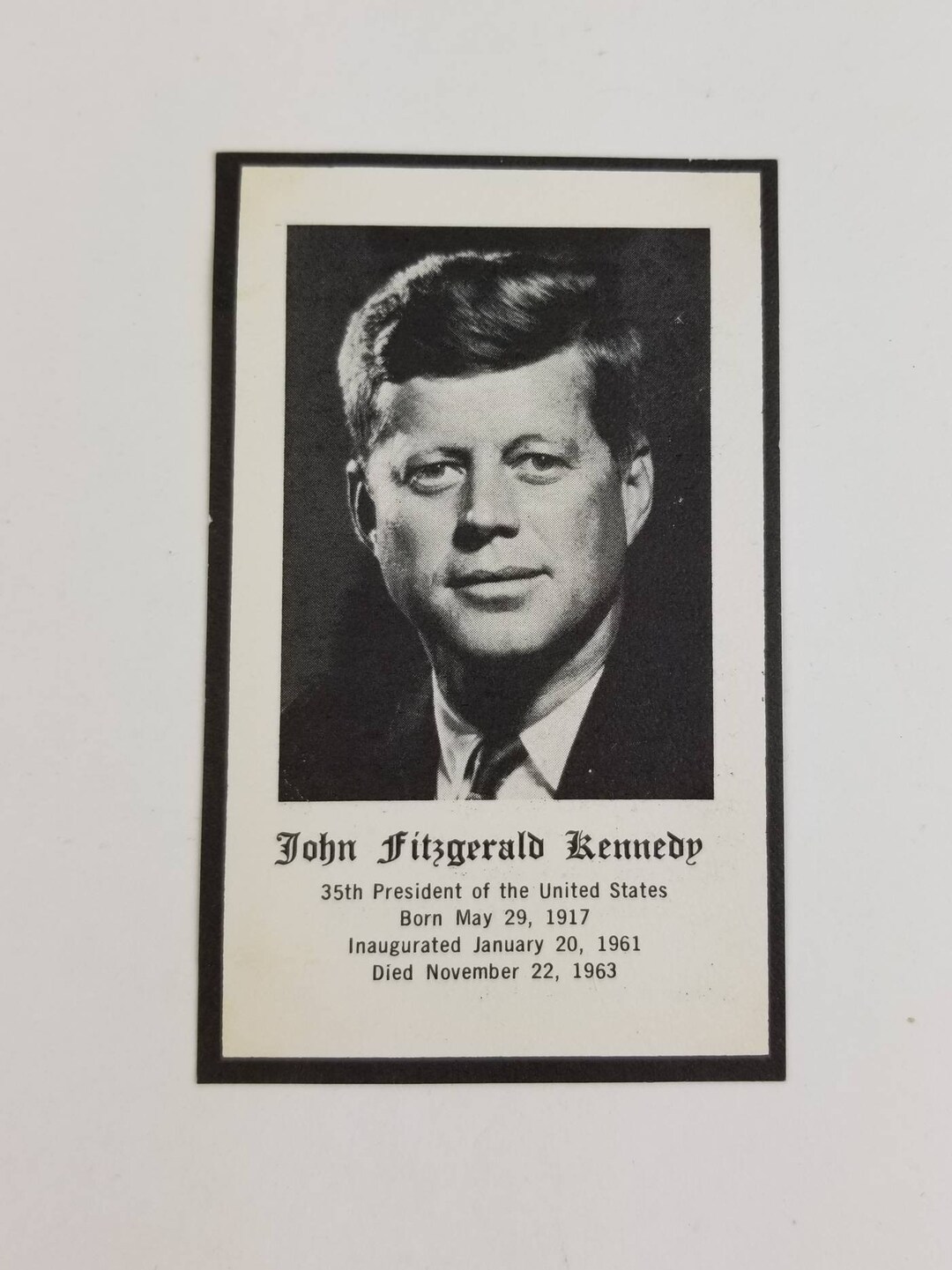 JFK Funeral Prayer Card Picture Portrait Chicago Collectible Etsy