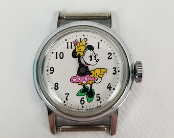 1960s Disney Minnie Mouse Watch Manual Mechanical Wind Up Ingersoll Working Condition