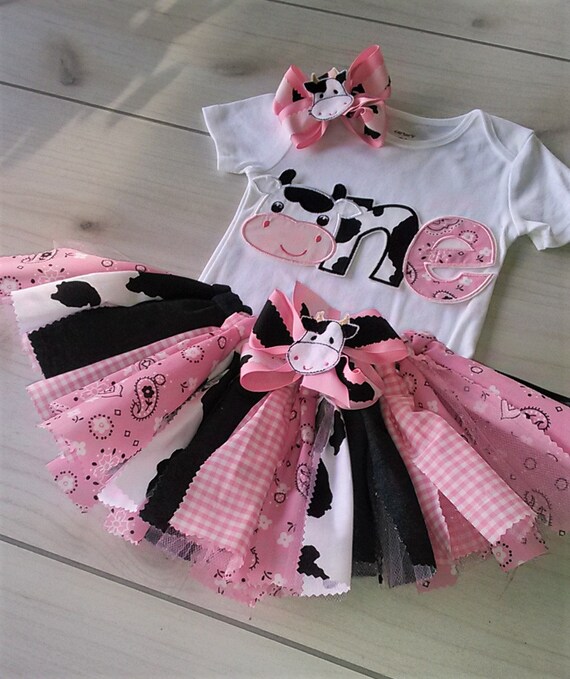 baby girl cow print outfit