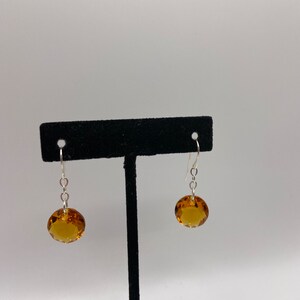 Swarovski Beautiful 16mm Topaz Classic Cut round Crystal Earrings