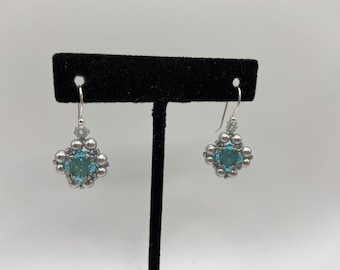 Beautiful Pacific Opal Swarovski Crystal Dangle earrings