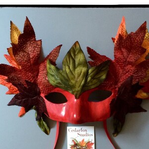 Fire Mask, Flames Fairy Costume, Autumn Mask, HOT costume Leaves, Storytelling, Cosplay, red, orange, yellow, green