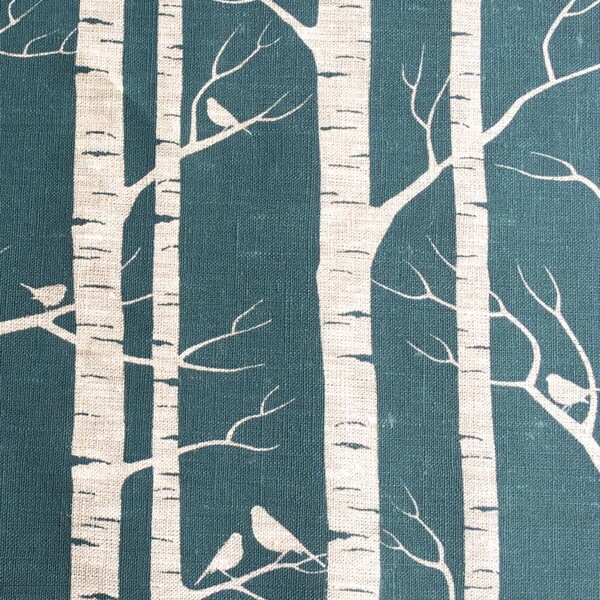 Hand Screen Printed Fabric by Ink and Spindle - Birch Forrest in Slate  -  70cm x 50cm