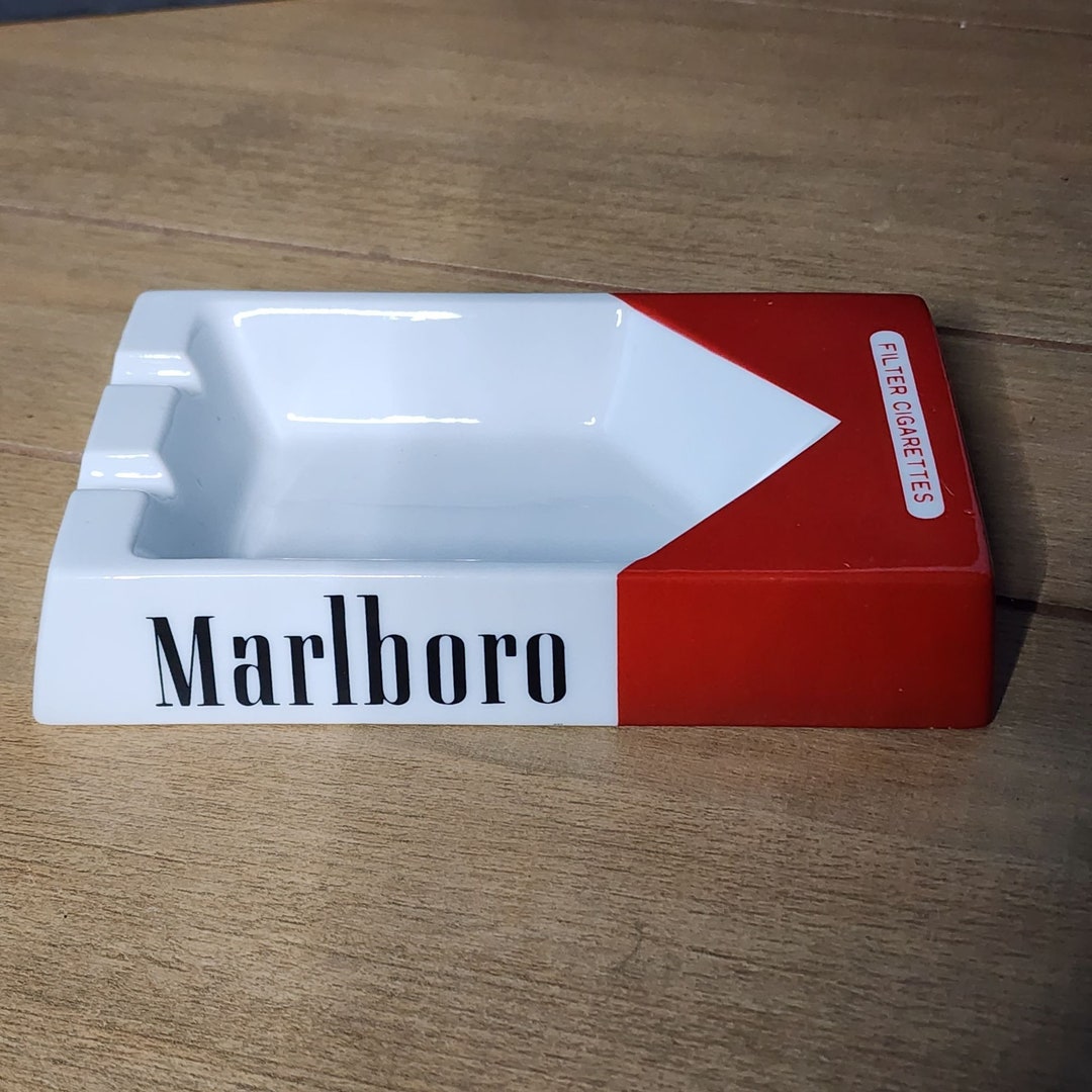 Vintage 1990's Marlboro Red Ceramic Ashtray Marlboro Ashtray Etsy
