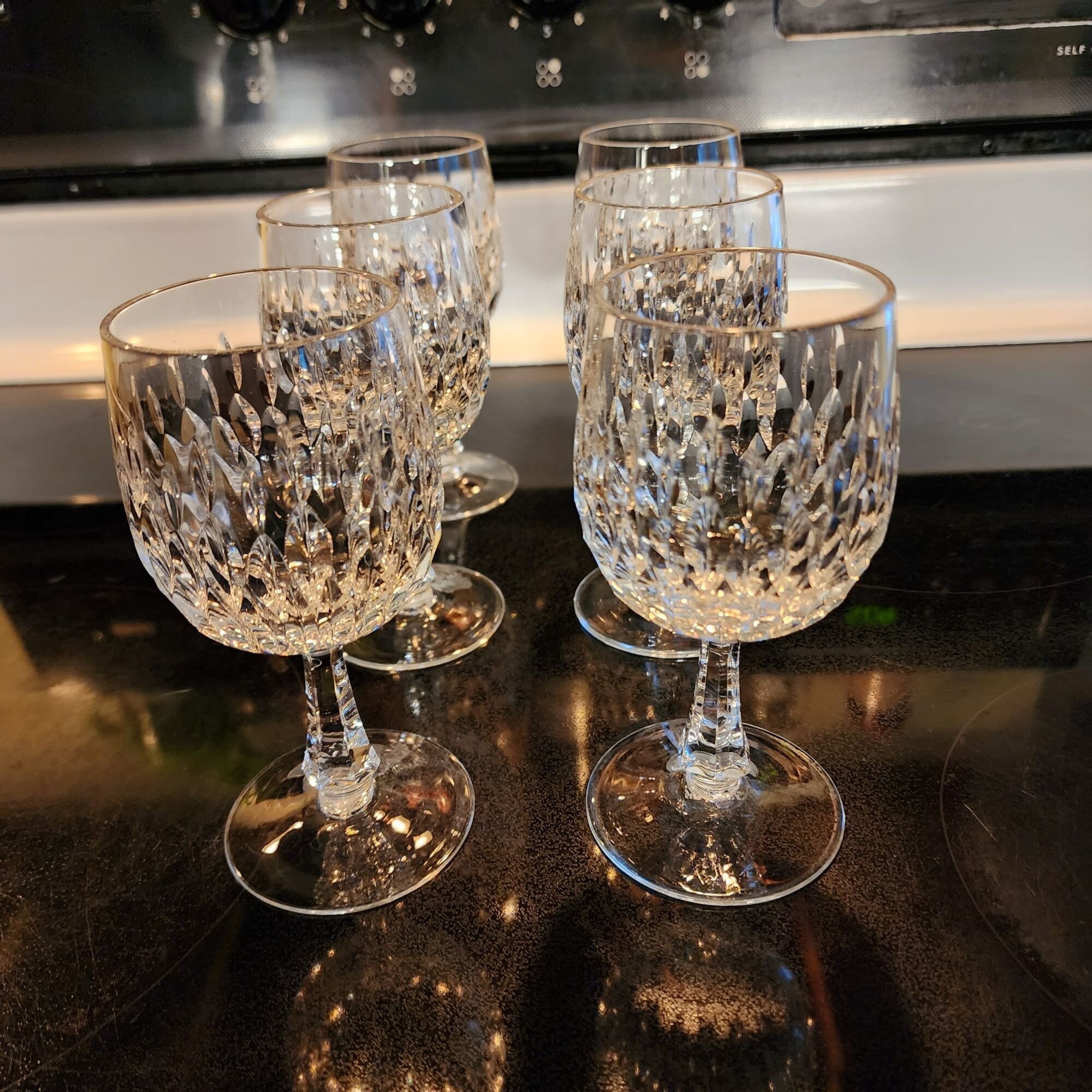 Chantilly by Cambridge Juice/Water/Wine Goblets. Set of Six Crystal  Stemware. Vintage Collectible Glasses.