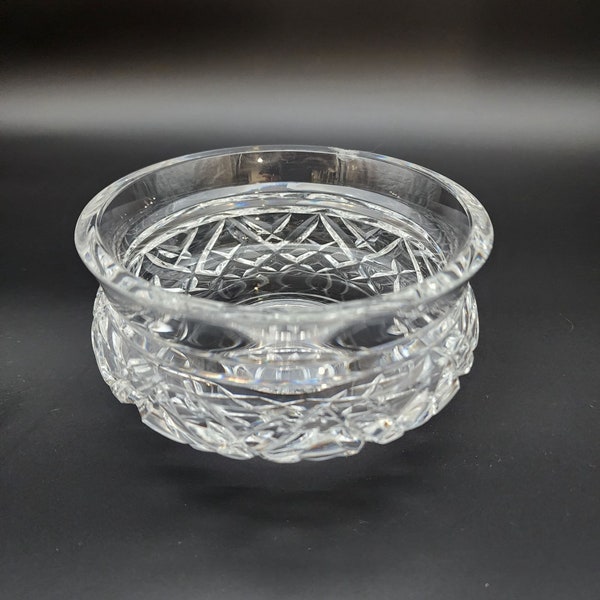 Waterford Crystal Brilliant Cut Hand Blown Footed 5.5" Round Glass Bowl Made In Ireland Signed