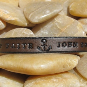 Scripture Leather Bracelet Christian Jewelry Religious Jewelry Bible Jesus Christian Quote Bible Verse Bracelet Visible Faith Jewelry
