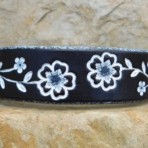 Leather Bracelet for Women, Black Cherry Blossom Womens leather bracelet, Leather bracelet women, Gift for Her, Bridesmaid Gift, Custom Gift