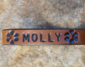 In Loving Memory Sympathy Gift Leather Bracelet Personalized Memorial Pet Dog Cat Remembrance Jewelry Sympathy Gift Dog Paw Print Pet Loss