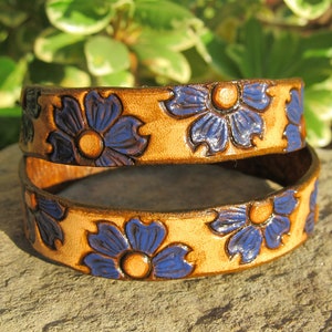 Leather Bracelet for Women, Flower Double Wrap Womens leather bracelet, Leather Wristband Bracelet Women, Gift for Her, 3rd Anniversary Gift