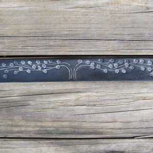 Leather Dog Collar, Whimsical Soft Black Floral Tree With Hidden Bird, Girl or Boy Dog, Custom Personalized Collar, Large Dog Breed Collar image 3